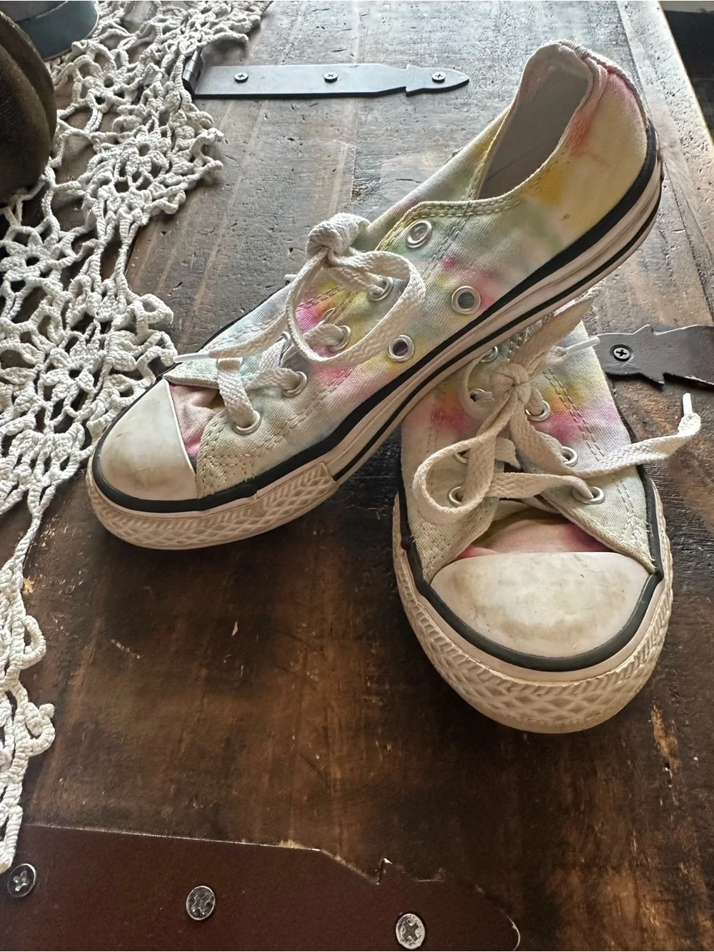 Converse Kids Pastel Tie-Dye Low Top Sneakers in Pink, Yellow, Green, Blue